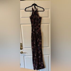 Elegant Black and Pink Patterned Romper